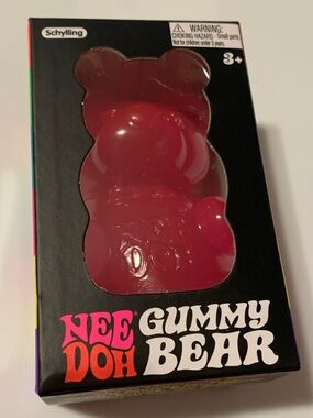 Needoh Gummy Bear Squishy Dark Pink  NEW SEALED NEE DOH